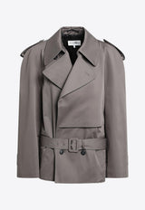 MM6 Maison Margiela Double-Breasted Short Trench Coat Gray S62AN0154S54452/R_MM6-810