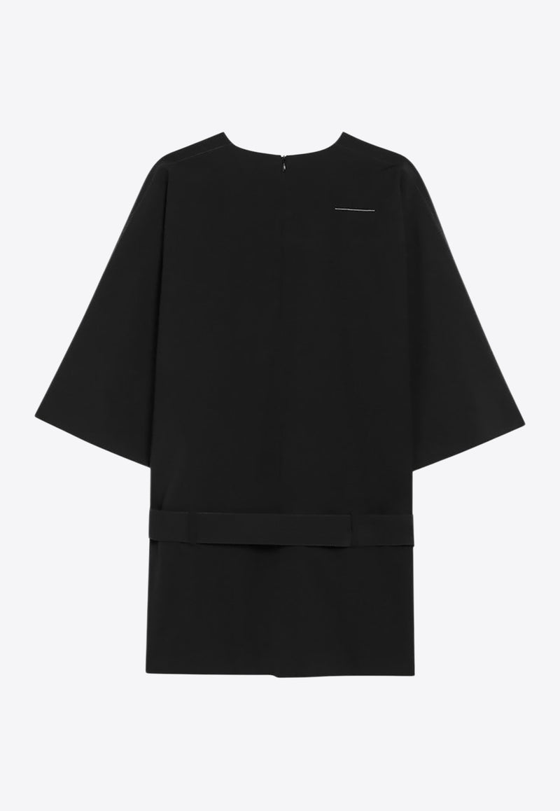 MM6 Maison Margiela Wool-Blend Belted Mini Dress Black S62DA0062M35614/R_MM6-900