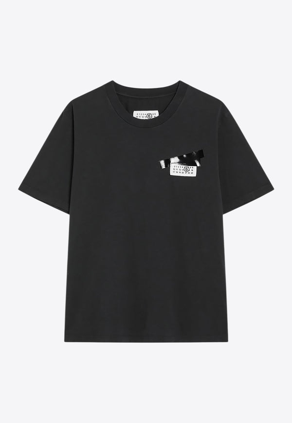 MM6 Maison Margiela Tape and Numeric Patch Crewneck T-shirt Black S62GD0210M20115/R_MM6-900