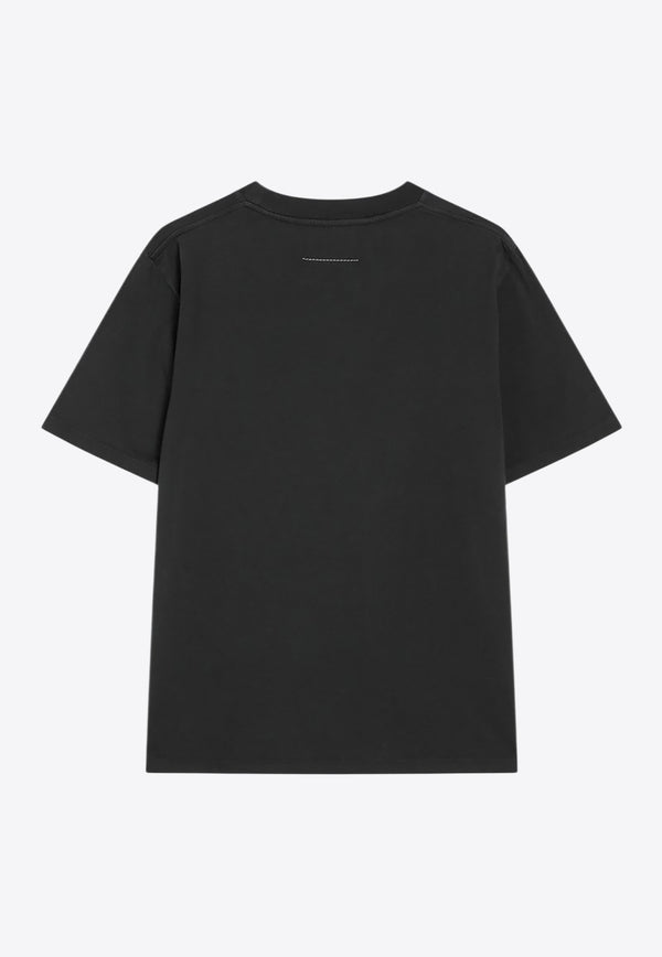 MM6 Maison Margiela Tape and Numeric Patch Crewneck T-shirt Black S62GD0210M20115/R_MM6-900
