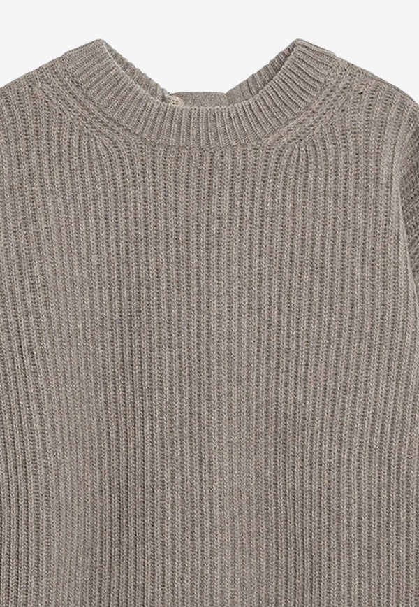 MM6 Maison Margiela Oversized Wool-Blend Ribbed Sweater Beige S62HL0042M13193/R_MM6-114