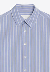 Maison Margiela Striped Long-Sleeved Shirt Light Blue S67DT0021M35625/R_MARGI-002F
