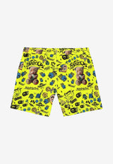 Barrow Kids Boys Graphic Print Swim Shorts Yellow S6BKJBSS217_YELLOW