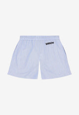 Barrow Kids Girls Teddy Striped Shorts Light Blue S6BKJGSH120_BLUE MULTI