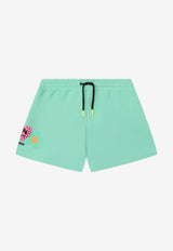Barrow Kids Girls Drawstring Printed Shorts Mint S6BKJGSH125_MINT