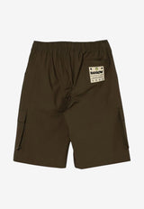 Barrow Kids Boys Logo Patch Cargo Shorts Dark Green S6BKJUBE038_DARK GREEN