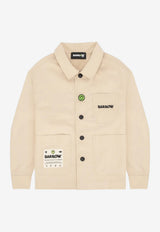 Barrow Kids Boys Gabardine Logo Jacket Sand S6BKJUJK036_SAND