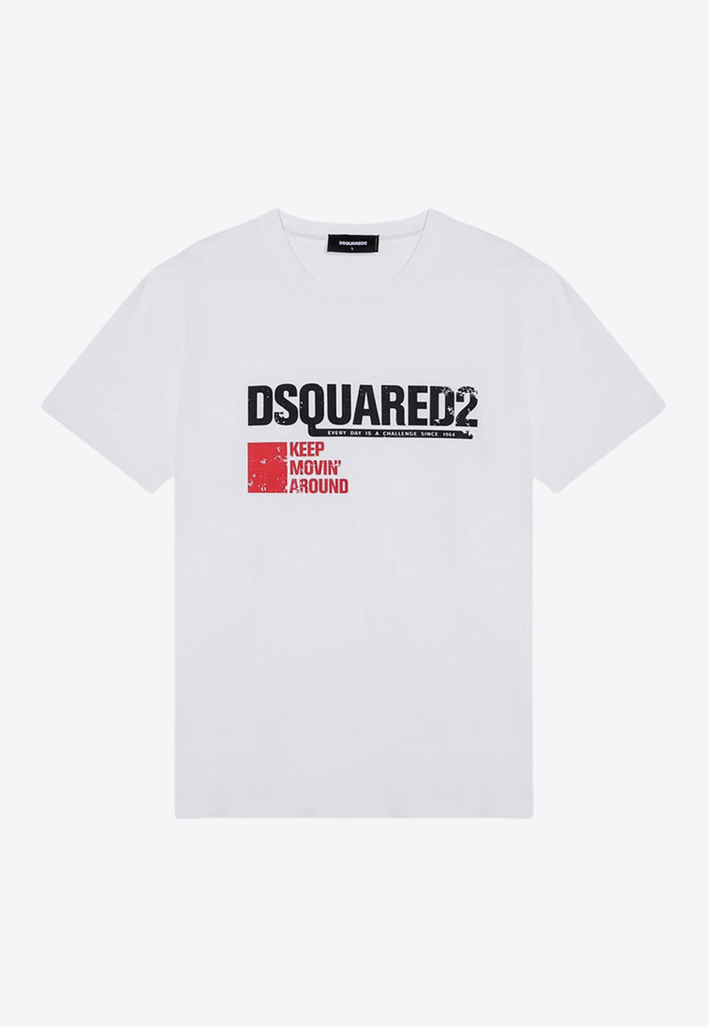 Dsquared2 Keep Moving Around T-shirt White S71GD1462S24662/P_DSQUA-100