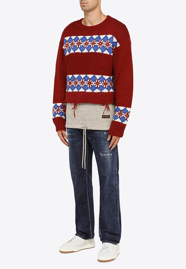 Dsquared2 Canadian Jacquard Layered Sweater Multicolor S71HA1224S18308/N_DSQUA-961