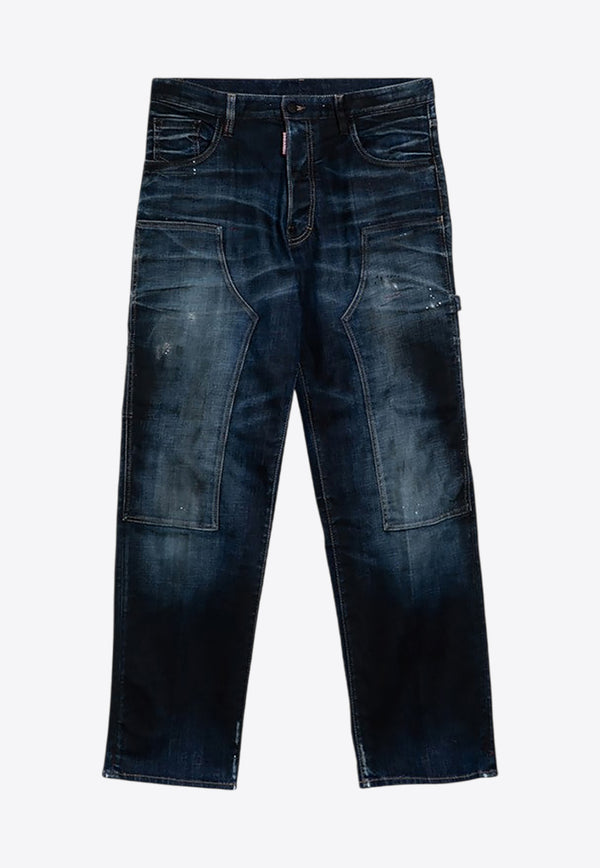 Dsquared2 Washed Straight-Leg Jeans Blue S71LB1473S30342/P_DSQUA-470