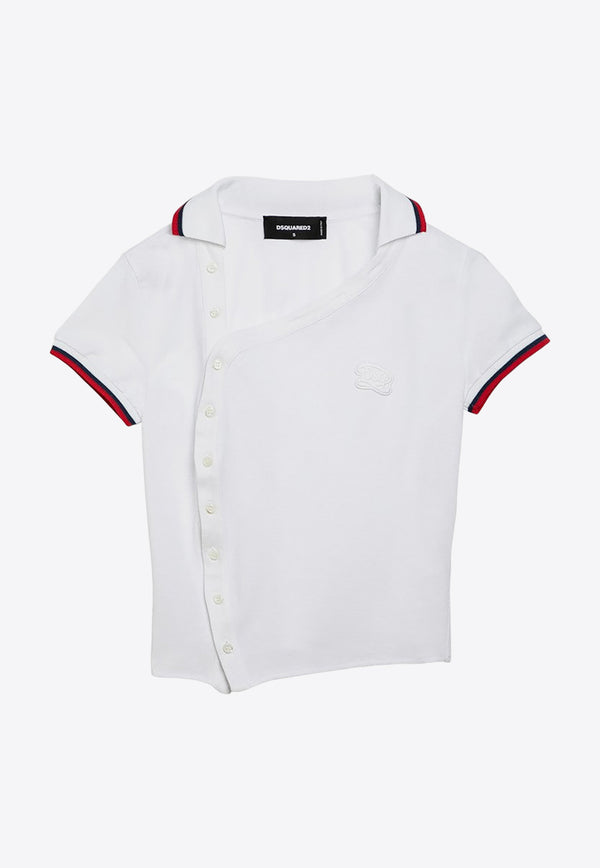 Dsquared2 Asymmetric Logo Polo T-shirt White S72NC1076S22743/O_DSQUA-100