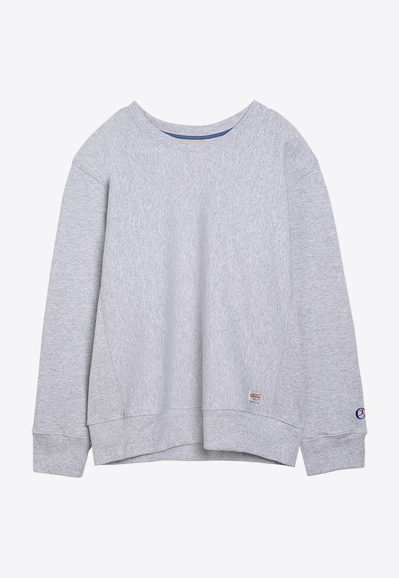 Champion Logo Embroidered Crewneck Sweatshirt Gray S7448CO/O_CHAMP-X2UCGFS