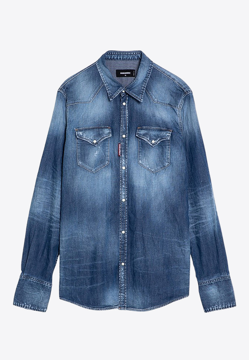 Dsquared2 Washed-Out Denim Shirt S74DM0846S30341/P_DSQUA-470