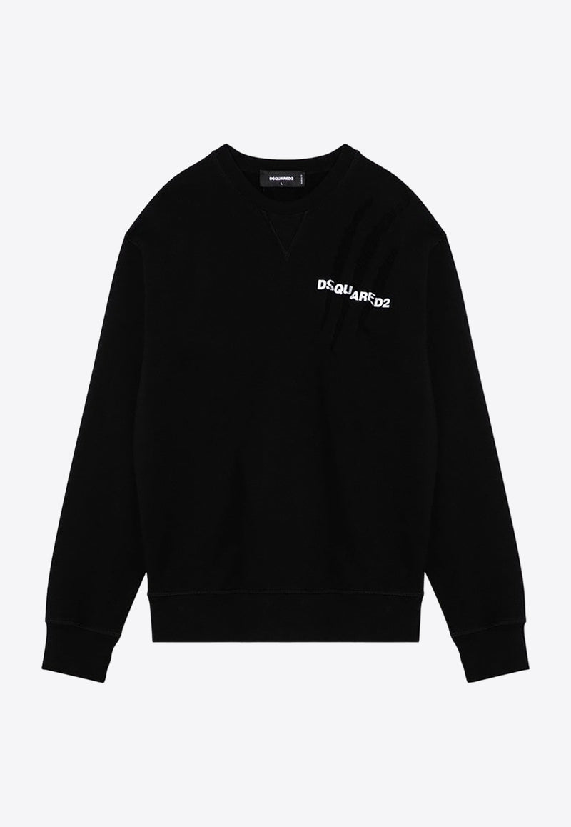 Dsquared2 Printed Scratch Crewneck Sweatshirt Black S74GU0804S25551/P_DSQUA-900