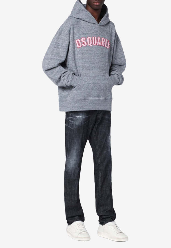 Dsquared2 Logo Print Hooded Sweatshirt Gray S74GU0857S25463/Q_DSQUA-860M