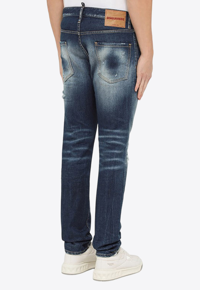 Dsquared2 Distressed Washed Jeans S74LB1452S30663/O_DSQUA-470 Blue