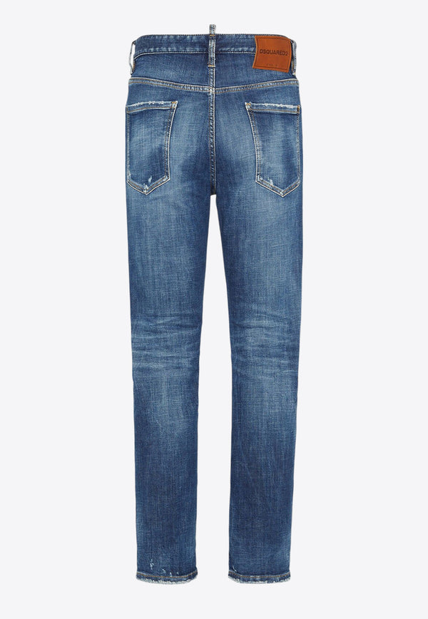 Dsquared2 Ripped Straight-Leg Jeans Blue S74LB1728S30872470_Blue_29843983