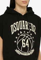 Dsquared2 Logo Print Sleeveless Hooded Sweatshirt S75GU0495S25539/O_DSQUA-900