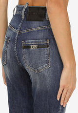 Dsquared2 High-Waisted Distressed Skinny Jeans Blue S80LA0054S30789/N_DSQUA-470