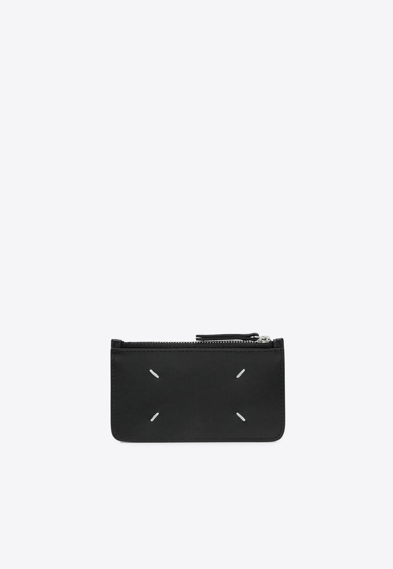 Maison Margiela Four-Stitch Leather Zip Cardholder Black SA1VX0008P4745/P_MARGI-T8013