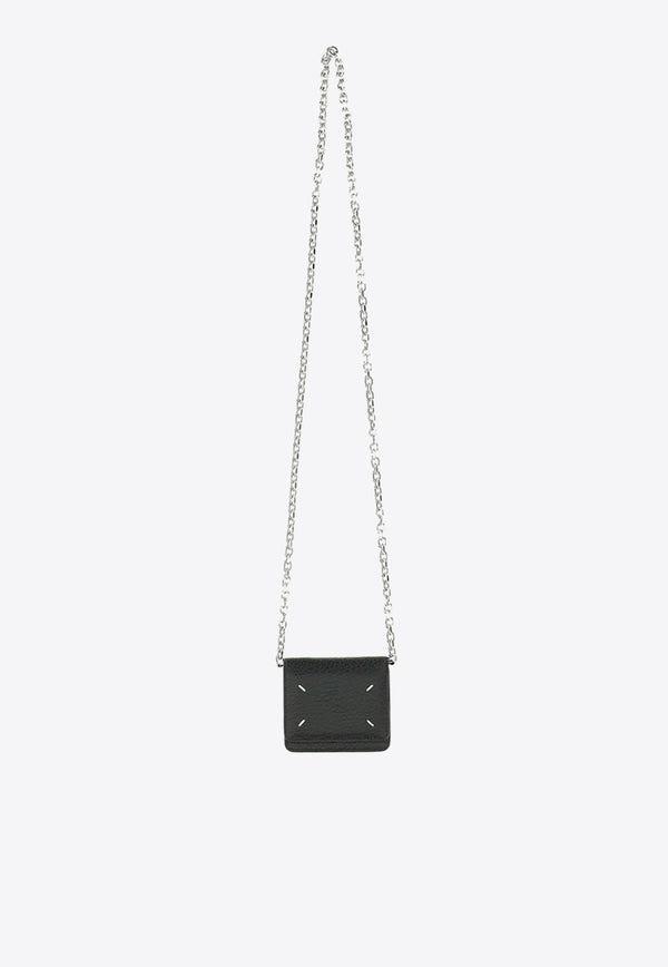 Maison Margiela Four-stitch Leather Wallet with Chain Black SA3UI0009_P4455_T8013