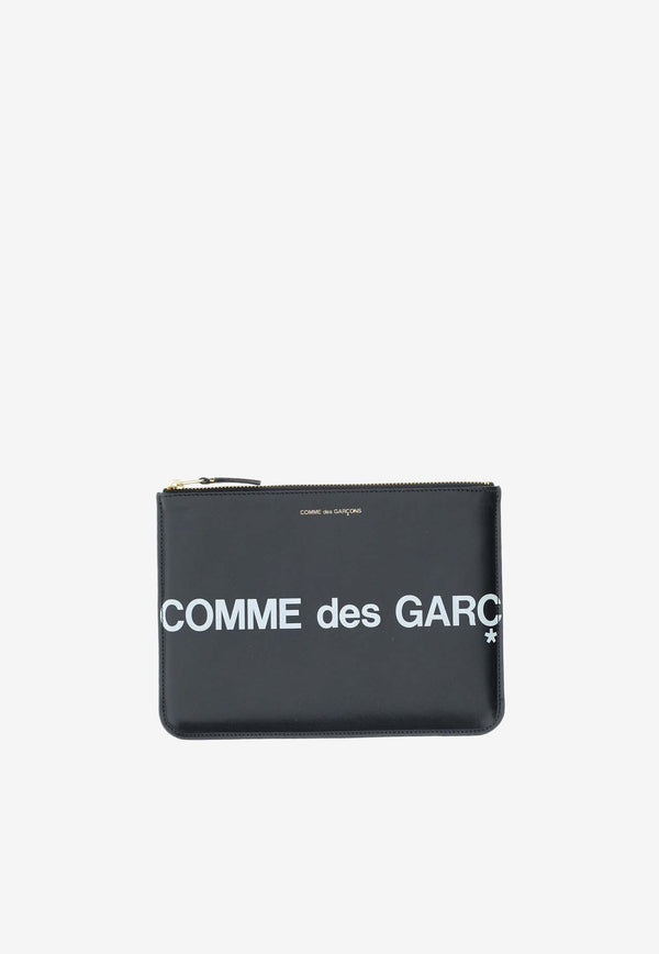 Comme Des Garçons Wallet Huge Logo Zip Pouch Black SA5100HL_000_BLACK