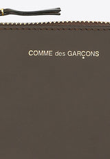 Comme Des Garçons Wallet Logo Print Classic Zip Wallet Brown SA8100_000_BROWN