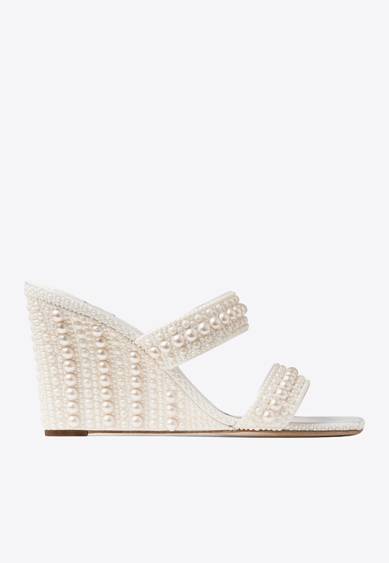 Sacoria 85 Pearl-Embellished Wedge Sandals – THAHAB KW