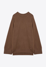 Loulou Studio Safi Wool and Cashmere Oversized Sweater Brown SAFIWO/P_LOULO-MO