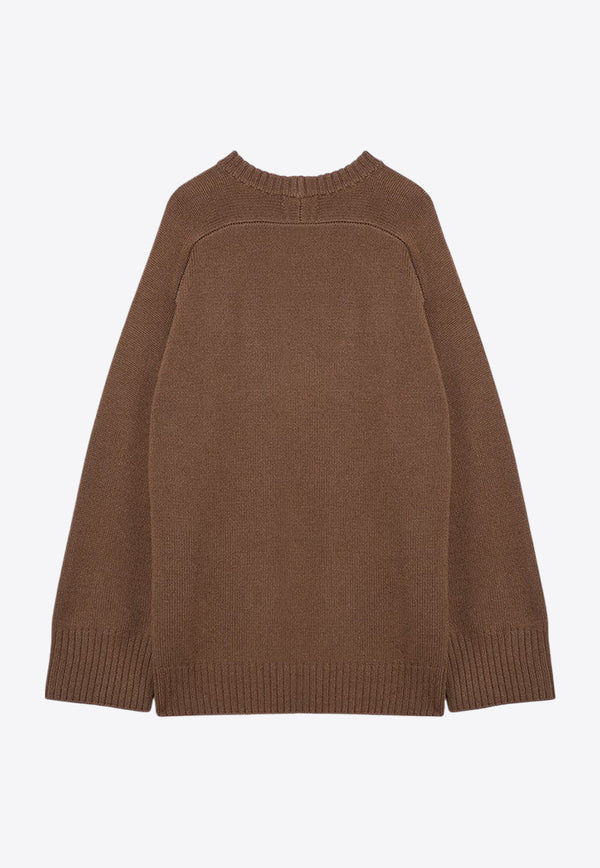 Loulou Studio Safi Wool and Cashmere Oversized Sweater Brown SAFIWO/P_LOULO-MO