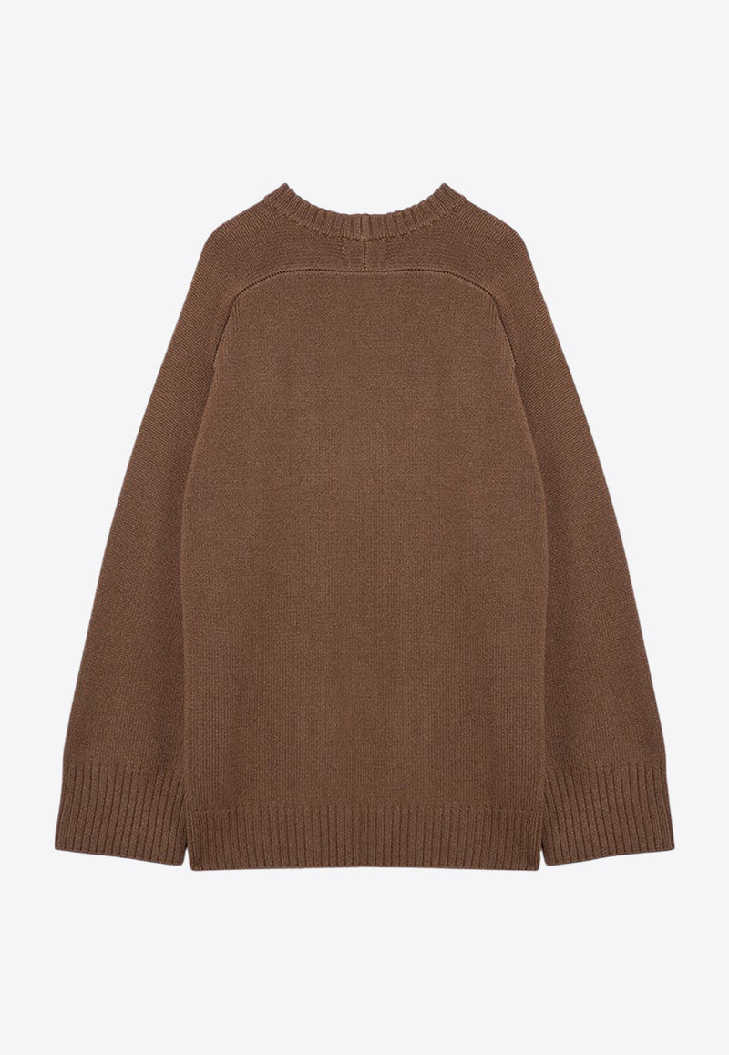 Loulou Studio Safi Wool and Cashmere Oversized Sweater Brown SAFIWO/P_LOULO-MO