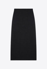 Loulou Studio Samos High-Rise Wool Midi Skirt Charcoal SAMOSWO/P_LOULO-AN