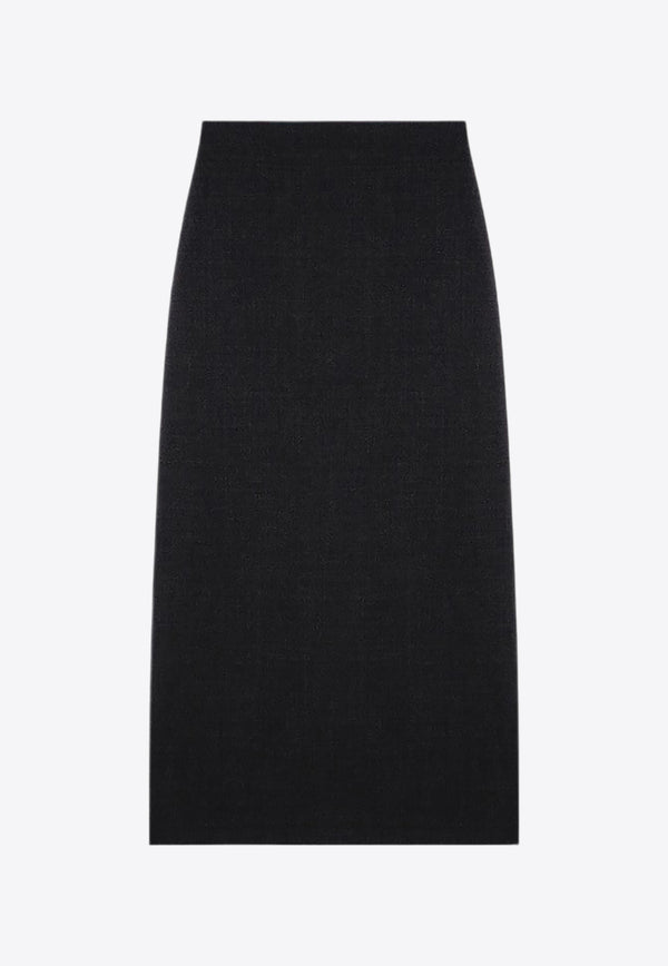 Loulou Studio Samos High-Rise Wool Midi Skirt Charcoal SAMOSWO/P_LOULO-AN