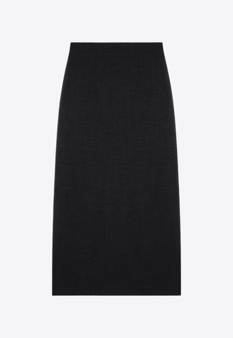 Loulou Studio Samos High-Rise Wool Midi Skirt Charcoal SAMOSWO/P_LOULO-AN