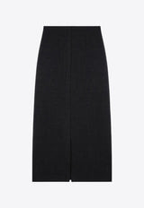 Loulou Studio Samos High-Rise Wool Midi Skirt Charcoal SAMOSWO/P_LOULO-AN