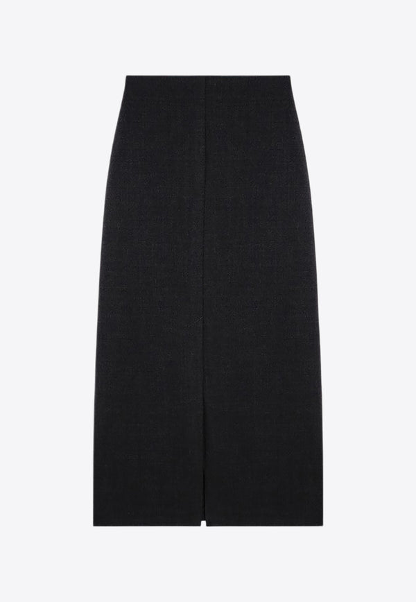 Loulou Studio Samos High-Rise Wool Midi Skirt Charcoal SAMOSWO/P_LOULO-AN