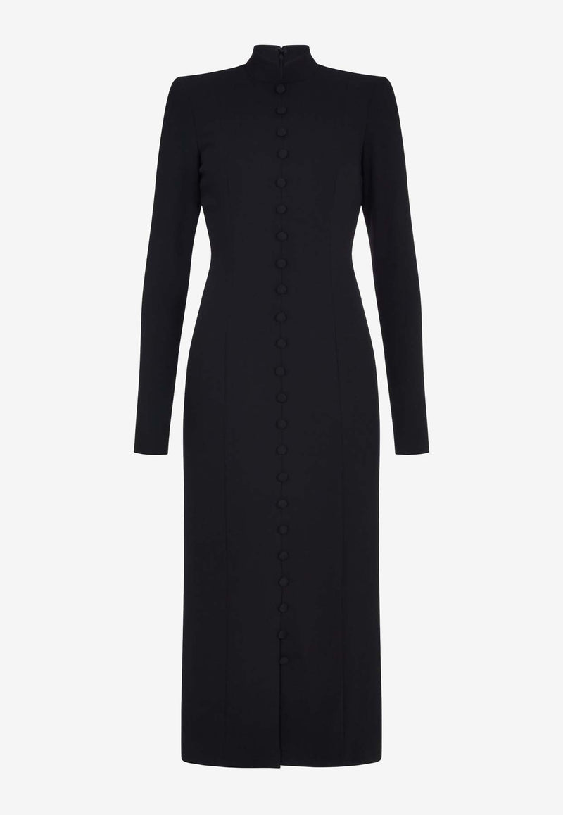 Sabina Bilenko Carson Long-Sleeved Midi Dress Black SB-AW24-CRS-DRS-BLK-BLACK