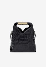 MM6 Maison Margiela Small Japanese Bag in Croc-Embossed Leather Black SB6WD0042P8650/R_MM6-T8013