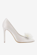Sophia Webster Rosette 100 Satin Pumps Ivory SBR26003_IVORY