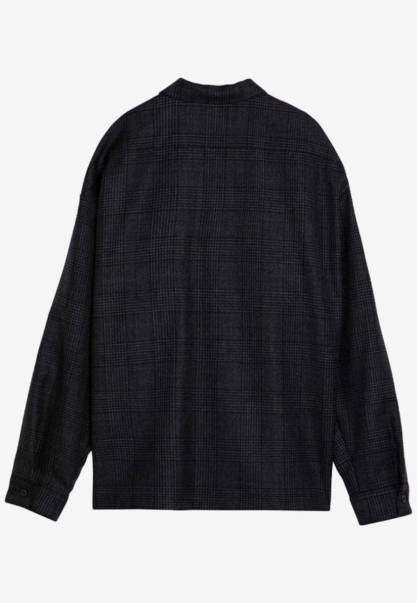 Prada Prince of Wales Zip-Up Shirt Gray SC54015OW/P_PRADA-F0308