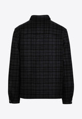 Prada Triangle Logo Checked Wool Shirt Gray SC554M144S/P_PRADA-F0308