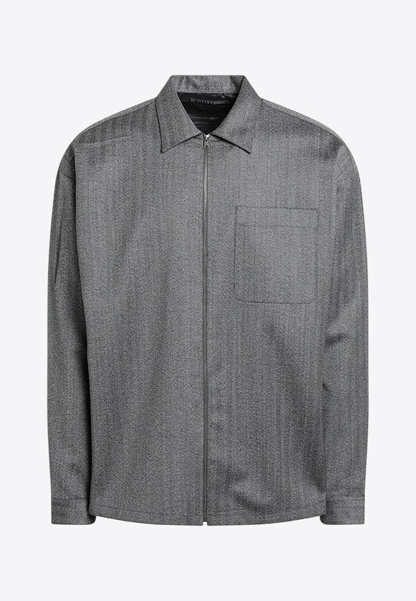 Prada Wool Zip-Up Overshirt Gray SC824OOO15O1/R_PRADA-F0031