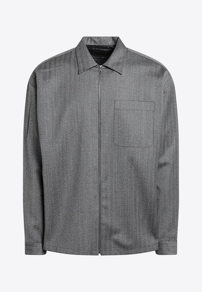 Prada Wool Zip-Up Overshirt Gray SC824OOO15O1/R_PRADA-F0031