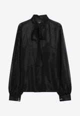 Max Mara Pianoforte Scafati Silk-Blend Striped Blouse Black SCAFATISI/R_MAXMP-003