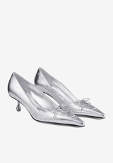 Jimmy Choo Scarlett 50 Metallic Leather Pumps SCARLETT 50 BYK SILVER Silver