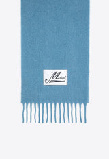 Marni Logo Patch Alpaca Fringed Scarf Blue SCMC0059Y0UTW918/P_MARNI-00B47