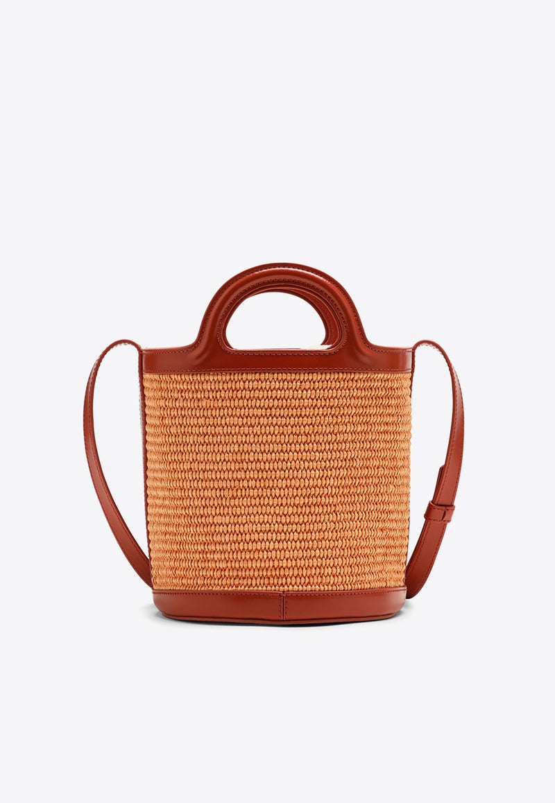 Marni Tropicalia Leather and Raffia Bucket Bag Orange SCMP0056Q1P3860/O_MARNI-ZO709