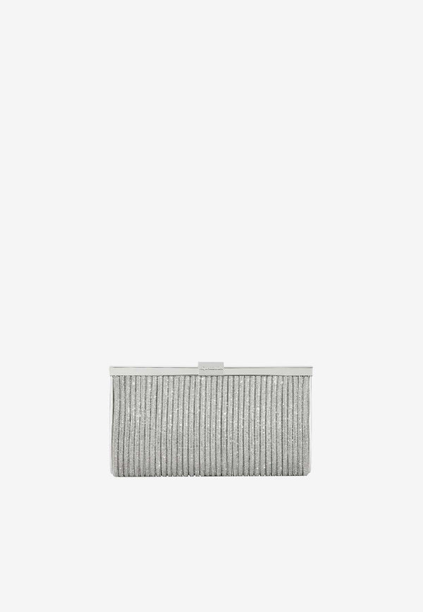 Aquazzura Sundance Crystal-Embellished Clutch SCYCLUC0-CNBSVP SILVER/PALLADIUM