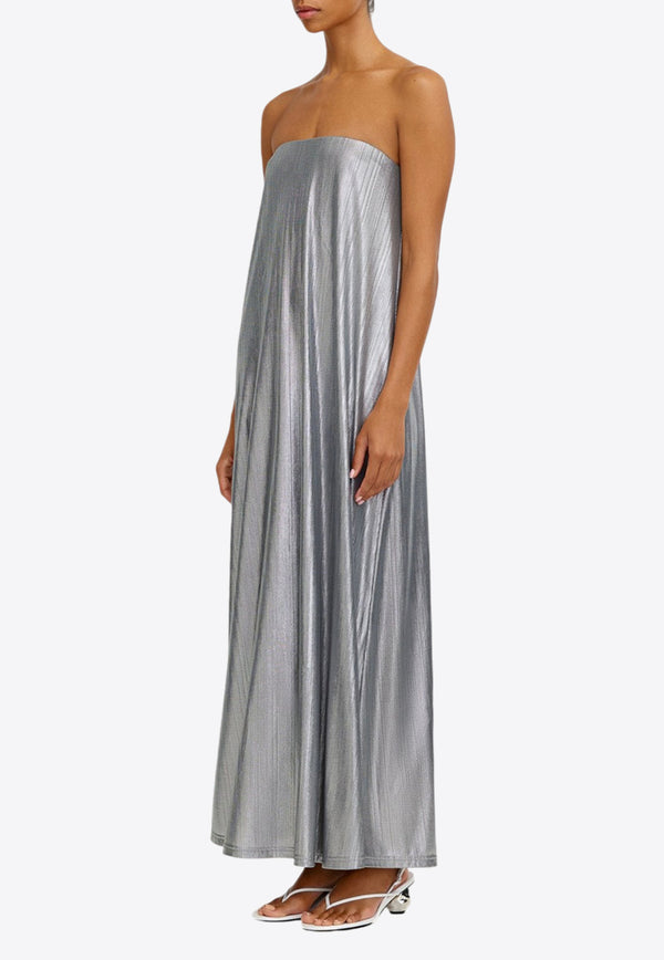 Significant Other Nova Strapless Metallic Maxi Dress Silver SD240791D-SILVERSILVER