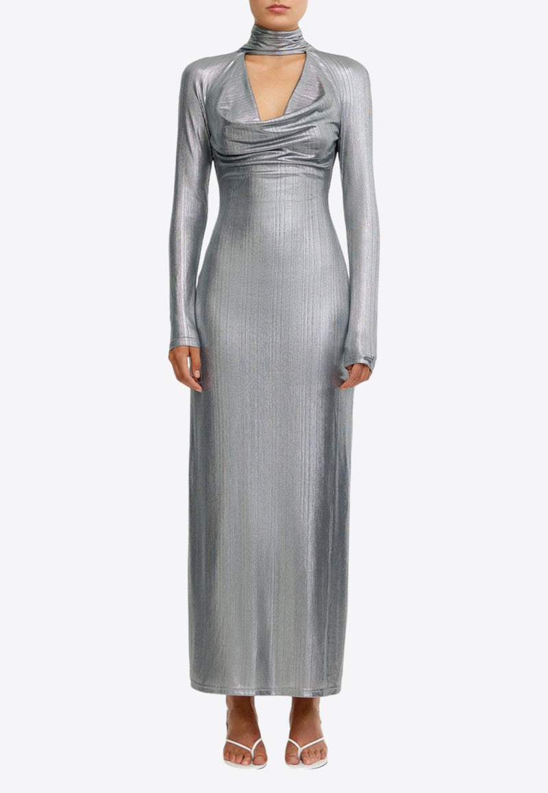 Significant Other Nova Metallic Maxi Dress Silver SD240793D-SILVERSILVER